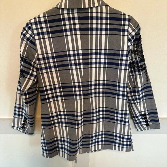 NWOT Blue/Grey Plaid Blazer Small - Picture 2 of 4